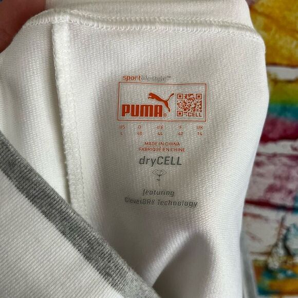 Puma Drywall Dry Cell Shorts White Gray Size Large Sweat Shorts - Picture 3 of 7